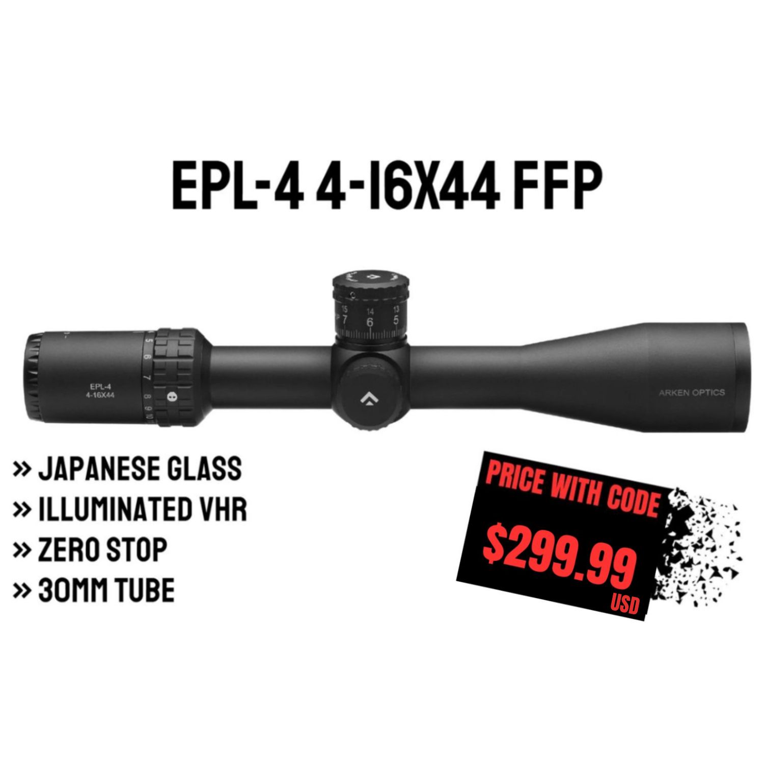 EPL-4 4-16X44 FFP Illuminated VHR - Zero Stop - 30mm Tube