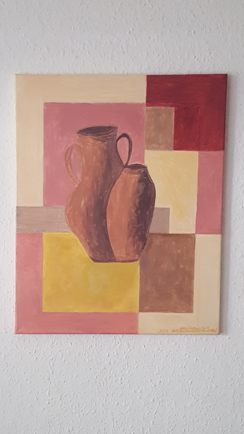 Acyrl Gemälde   Ton Krüge               40X50 cm X 1,5 cm