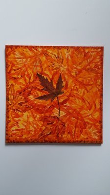 &quot;Herbstlaub&quot;   25x25cm 2mm hoch  Kleine Leinwand