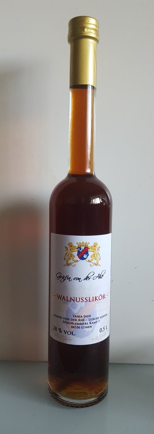 Walnusslikör           Gräfin von der Ahé®             28% Vol. 0,5 Ltr.