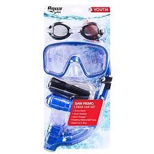 AQUA SAN REMO 5 PC  DIVE SET (BLUE/YELLOW)