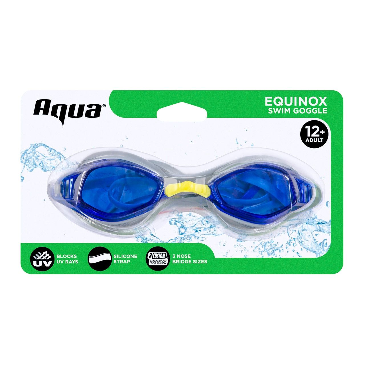 AQUA EQUINOX GOGGLES GREY BLUE/GREEN YELLOW