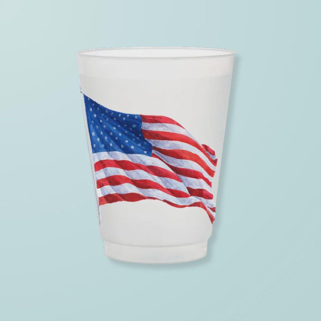 American Flag Frosted Cups
