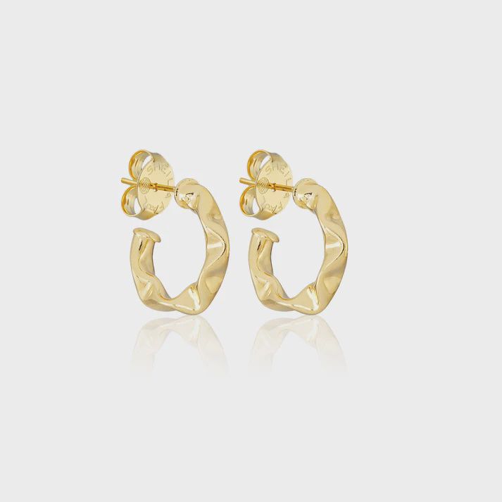 WRINKLED HOOPS, COLOR: GOLD, Size: SMALL