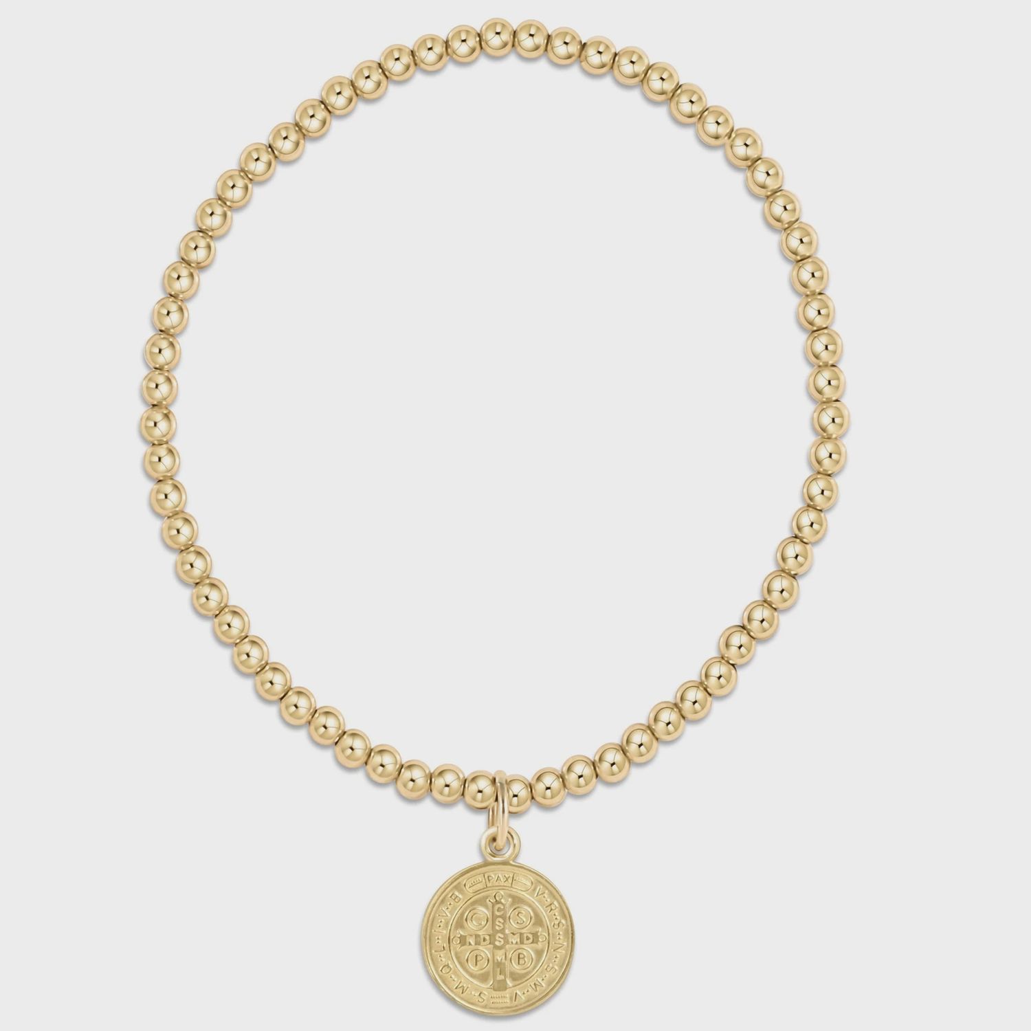 CLASSIC GOLD 3MM BEADED-BLESSING DISC