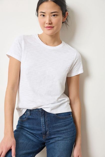 Short Sleeve Crewneck, COLOR: White, Size: XS