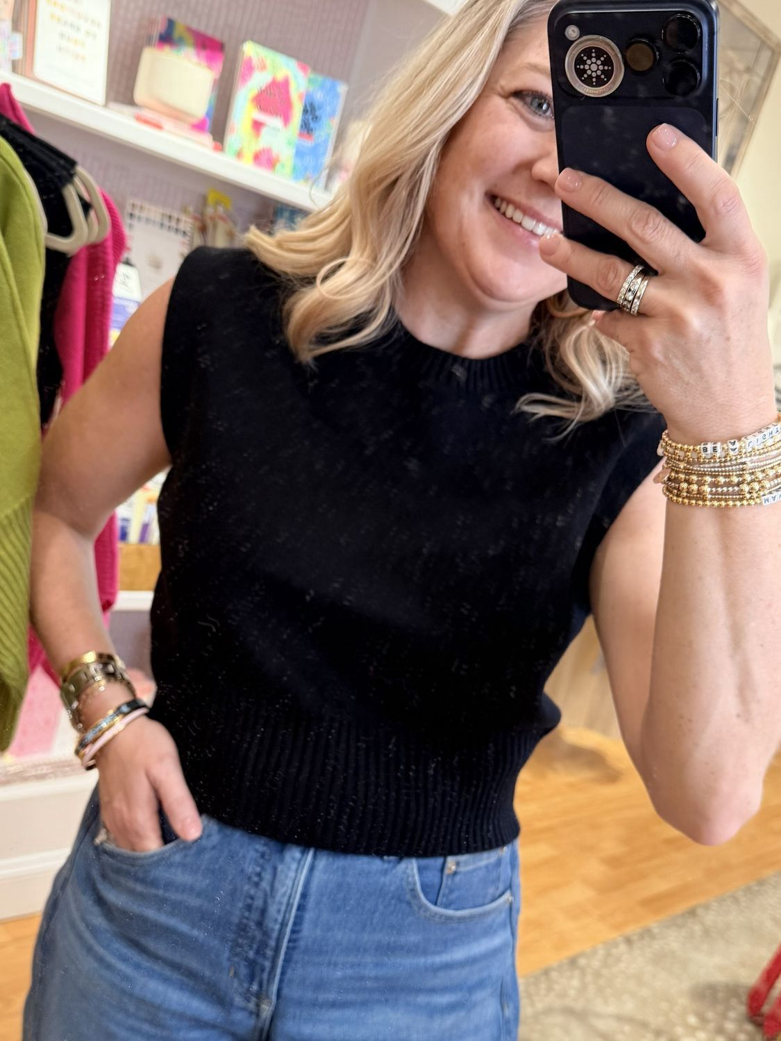 ISSA TOP, COLOR: Black, Size: S/M