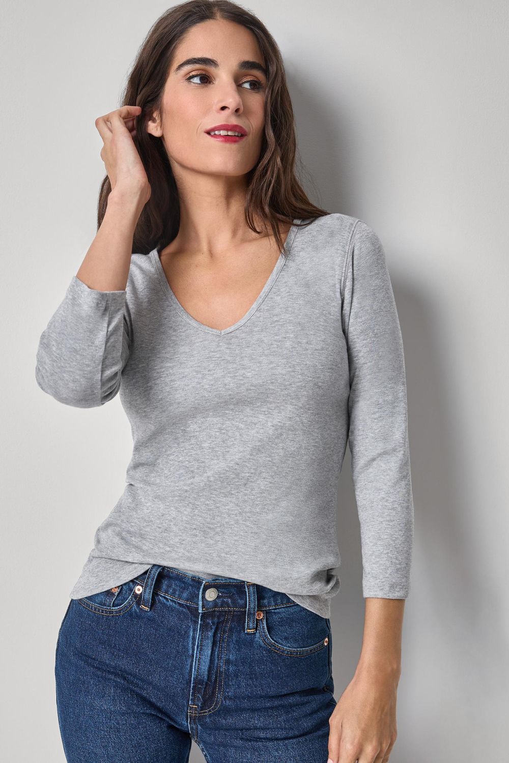 3/4 Sleeve V-Neck