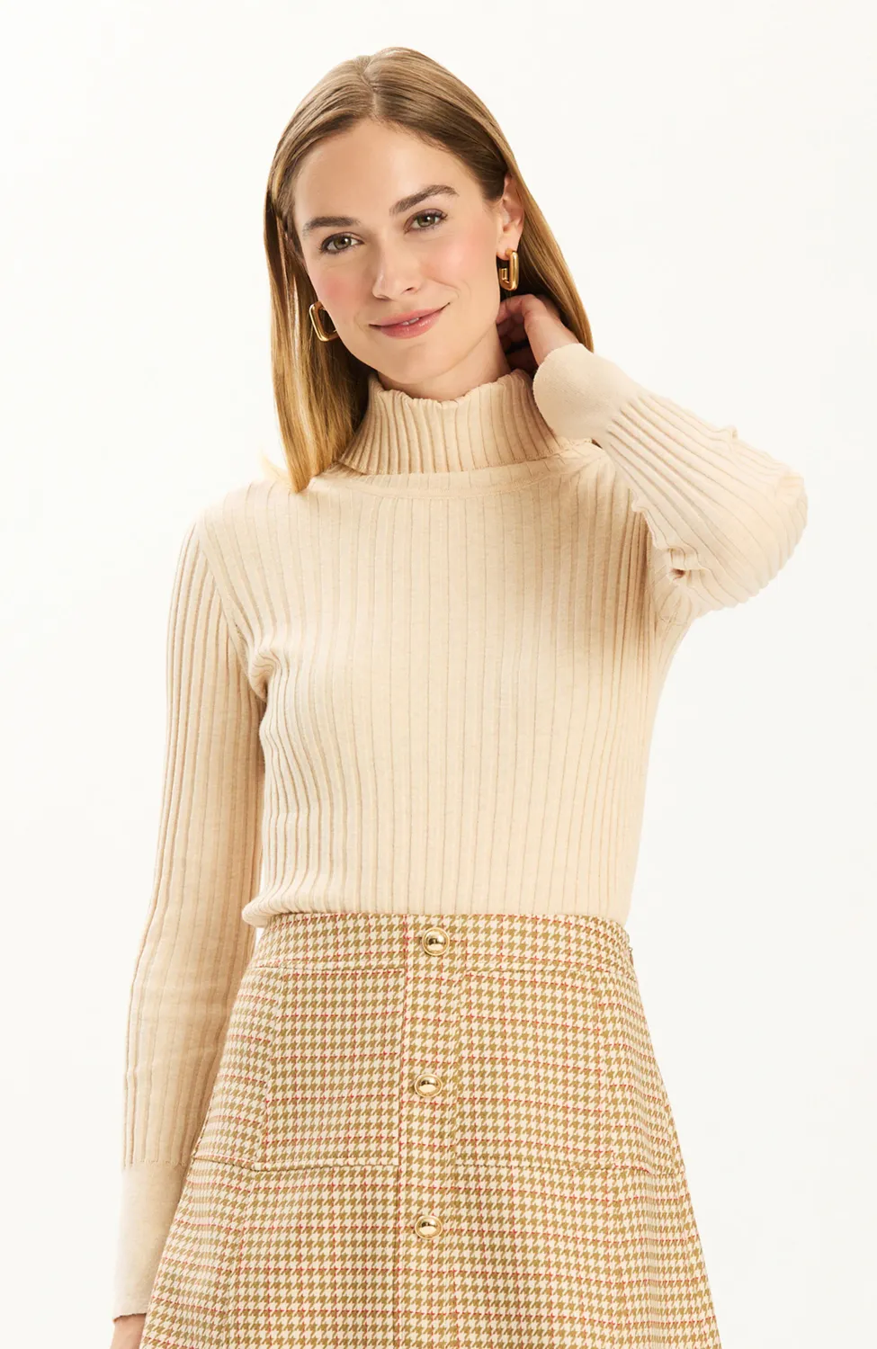Cashmere Turtleneck, COLOR: Pebble, Size: XS