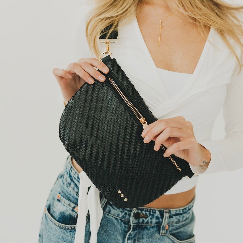 Westlyn Woven Bum Bag, COLOR: Black