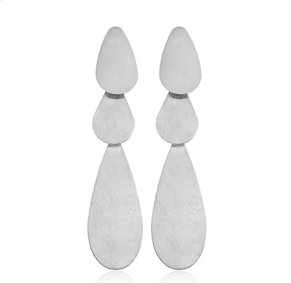 MILLIE EARRINGS, COLOR: BRUSHED SILVER