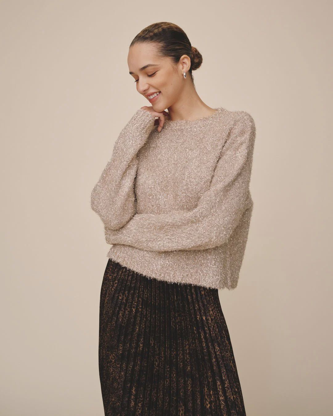 SHIMMER SLOUCHY SWEATER