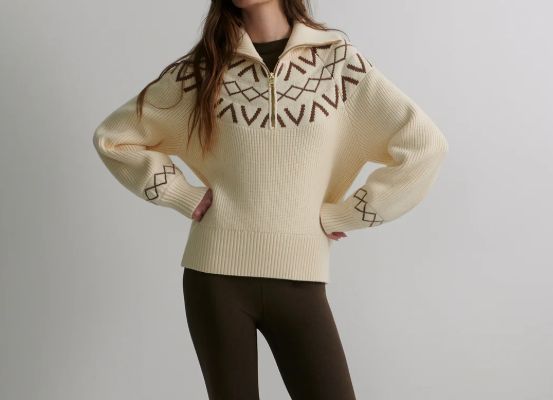 SEGRID FAIRISLE HALF ZIP KNIT