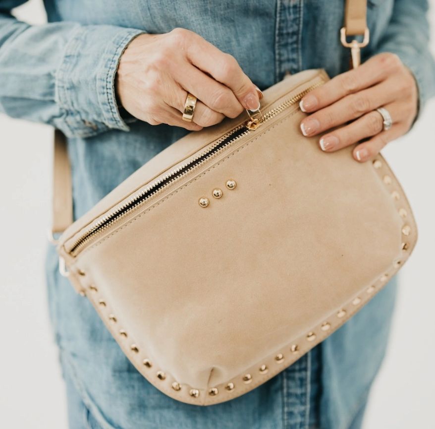 SABRINA STUDDED SUEDE BUM BAG