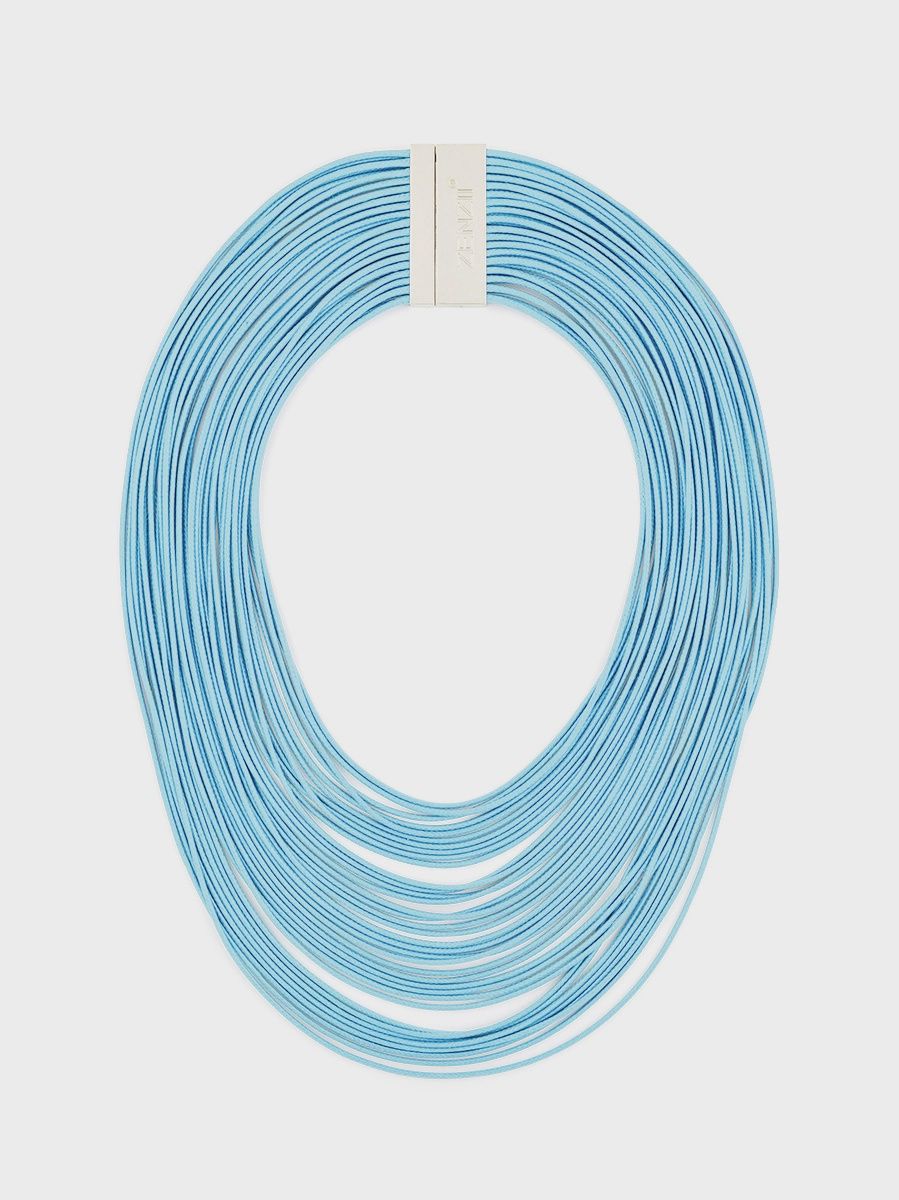 TIGHT ROPE NECKLACE, COLOR: BRIGHT BLUE