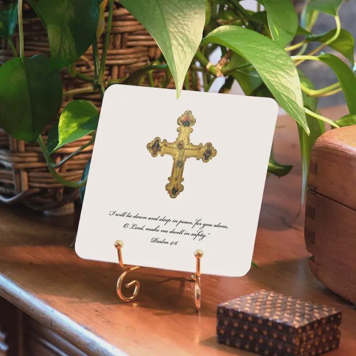 Cross Quote Set with Gold Stand