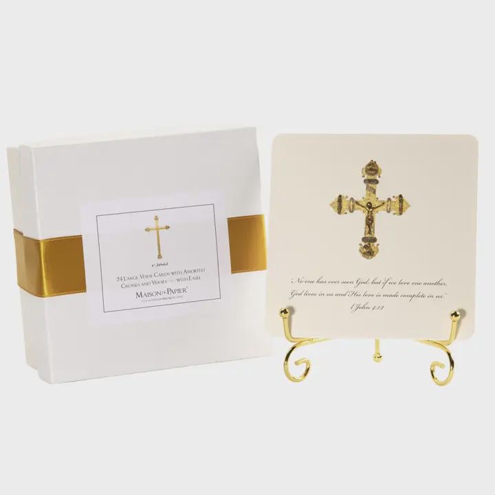 Cross Quote Set with Gold Stand