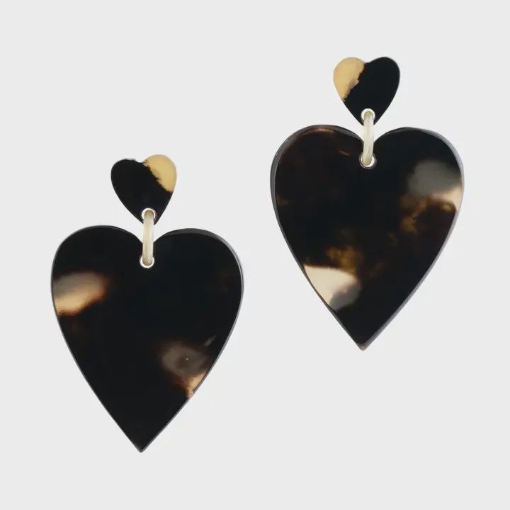 TORTOISE HEART EARRINGS