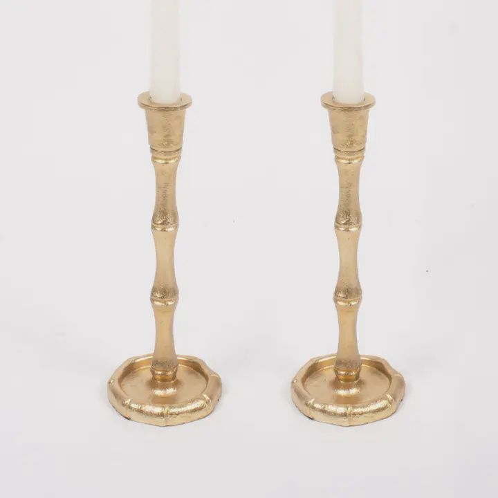 Gold Bamboo Candlestick - Set 2