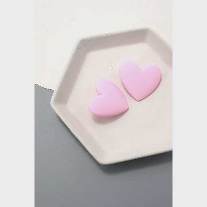 Matte Heart Studs