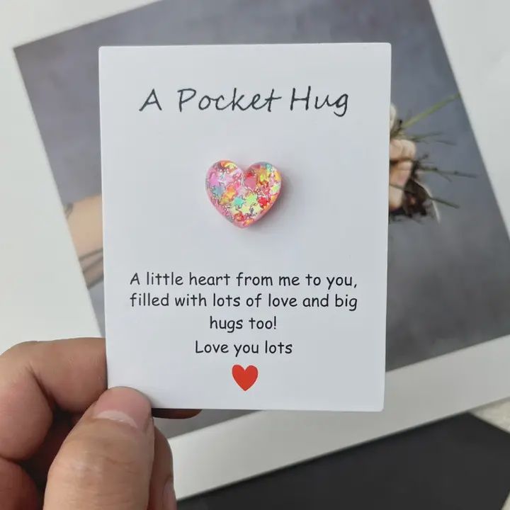 Pocket Hug Shimmering Bow Heart
