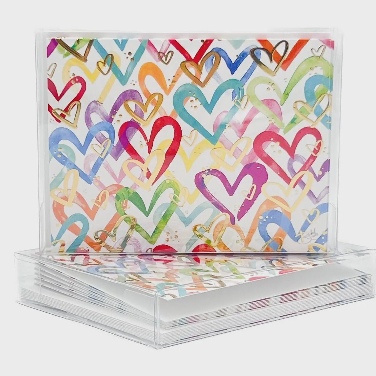 Colorful Notecards, COLOR: Multi Hearts