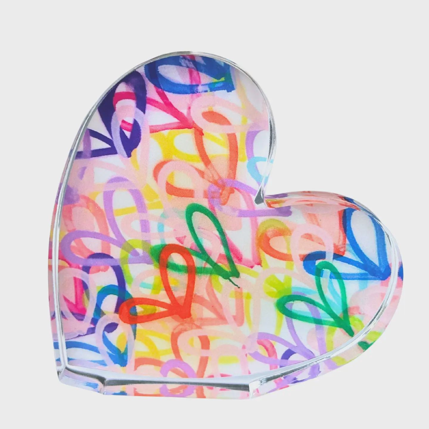 Sideways Acrylic Heart, COLOR: Hearts