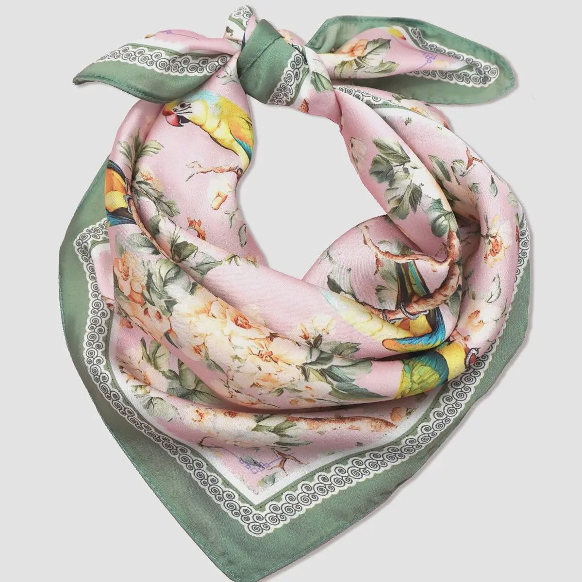 Floral Pink Bird Scarf