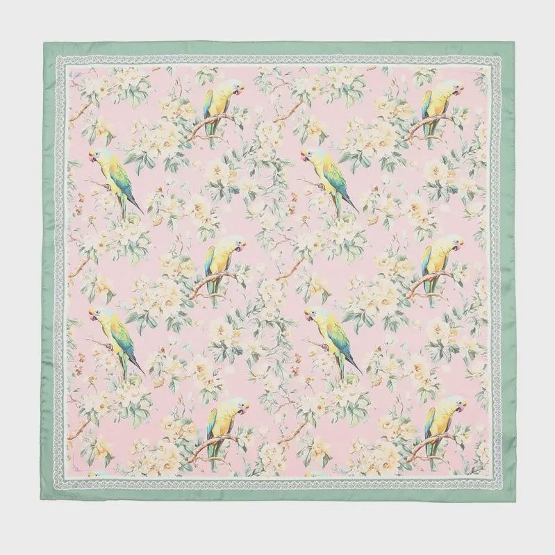 Floral Pink Bird Scarf