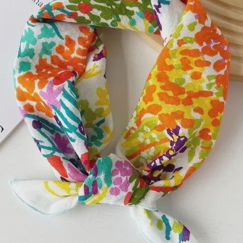 Cotton Floral Print Scarf