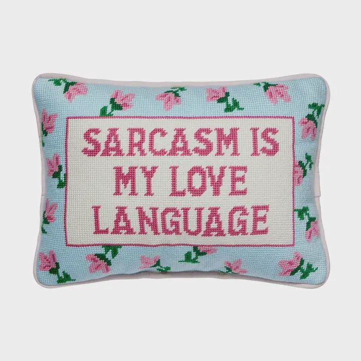 Sarcasm's My Love Embroidered Pillow
