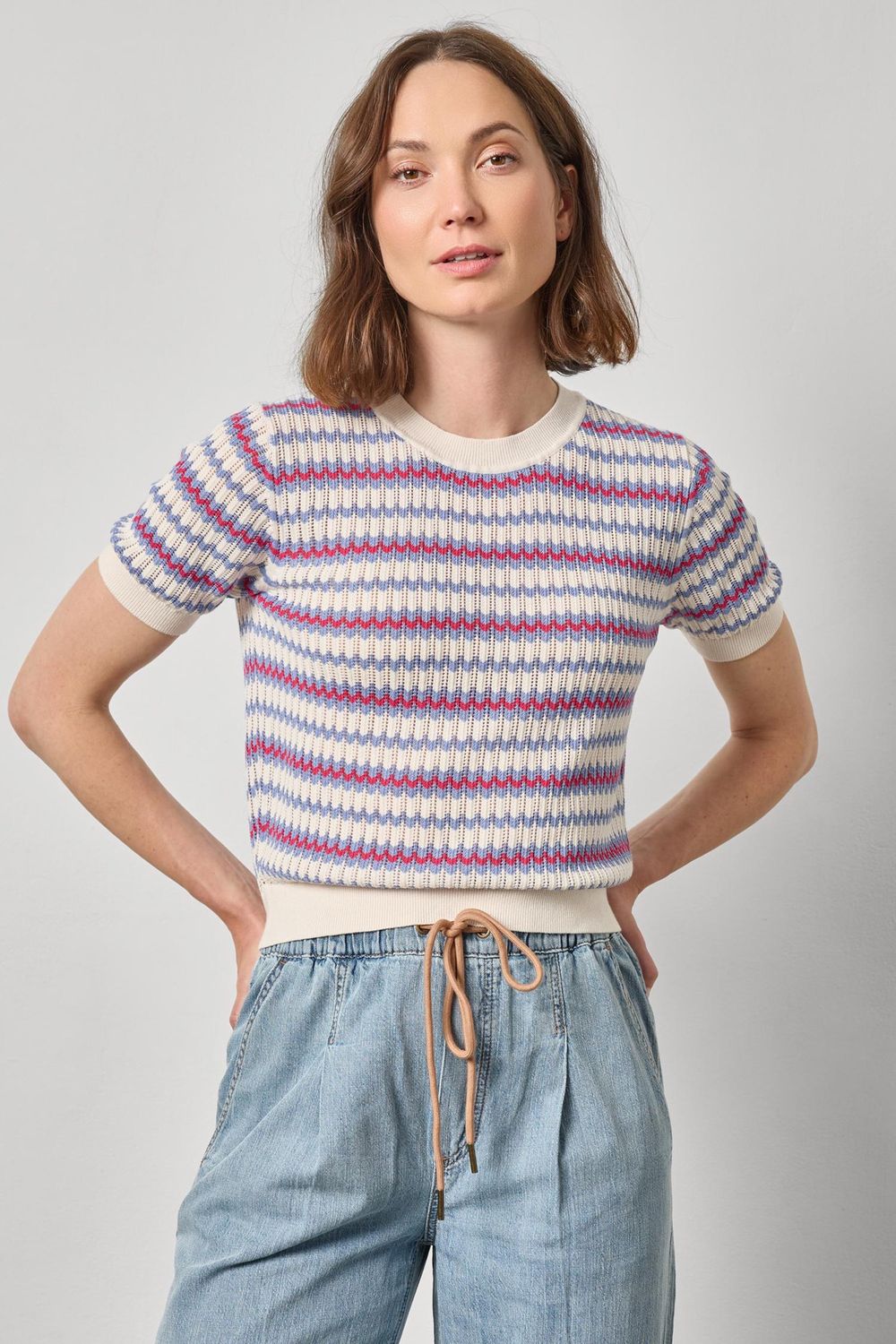 Novelty Stripe Crewneck Sweater