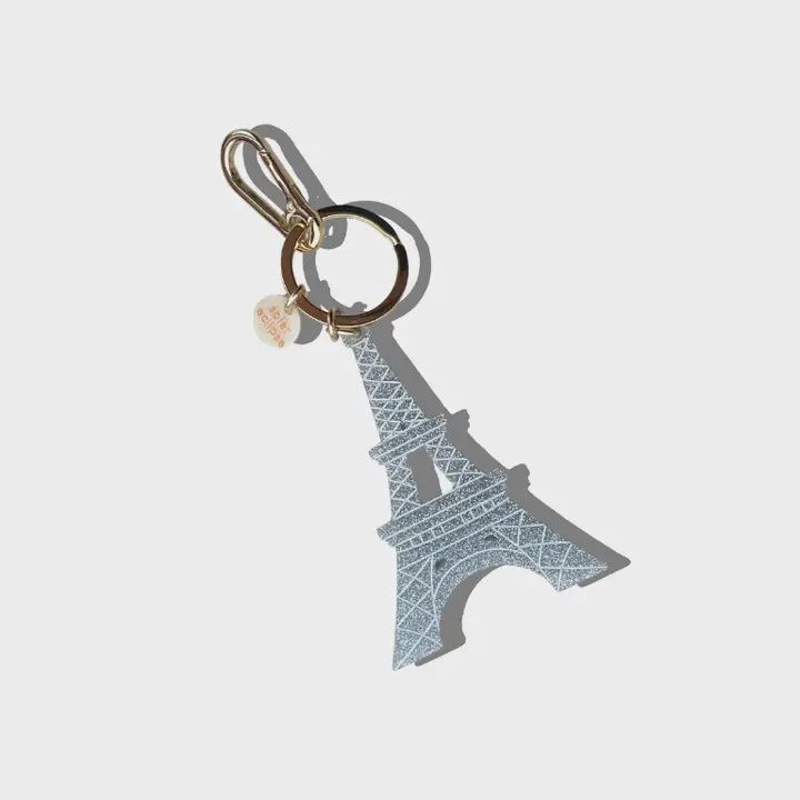 Hand-Painted Eiffel Tower Bag Charm + Keychain