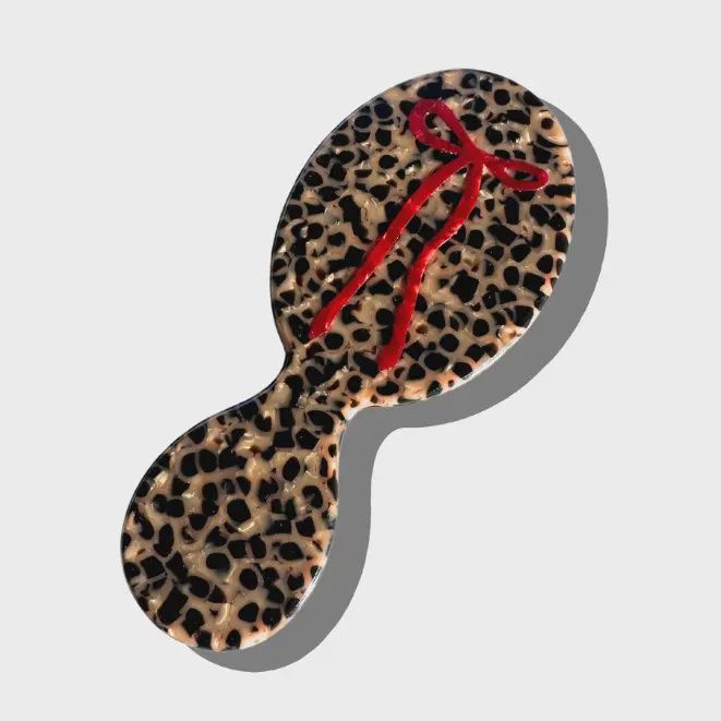 Hand-Painted Leopard Bow Handbag Hero Brush