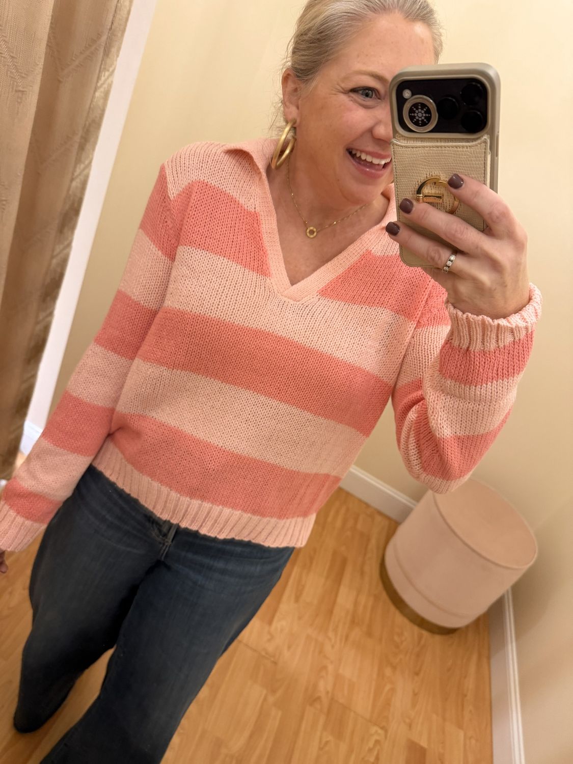 Marcell Striped Top Cotton, COLOR: Ballerina/Pretty Pink, Size: XS/S