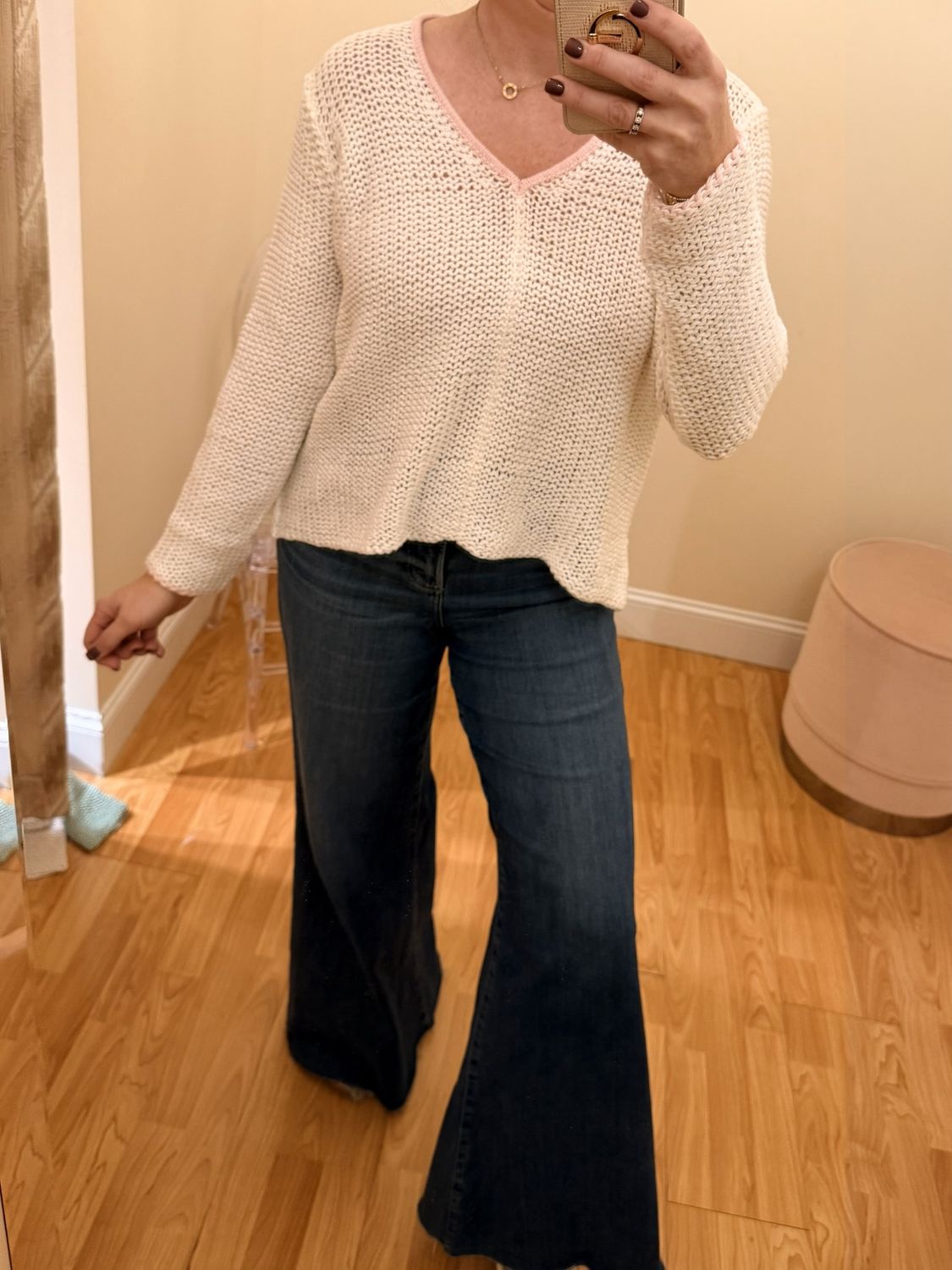 Maui Tipped Chunky Cotton V-Neck