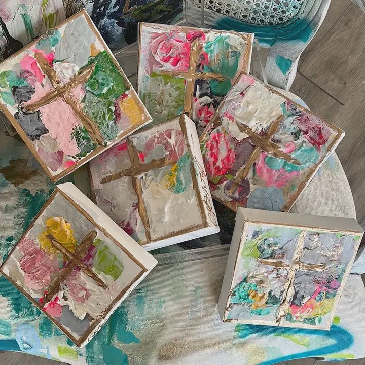 Cross Painting Canvas 6x6"