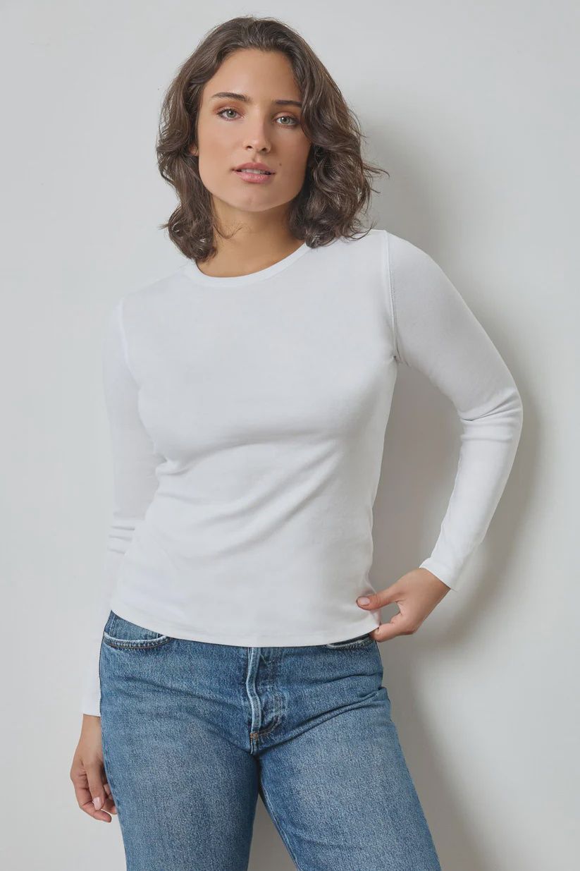 Long Sleeve Crew, COLOR: White, Size: S