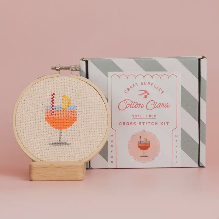 Aperol Cocktail Beginner Counted Cross Stitch Kit