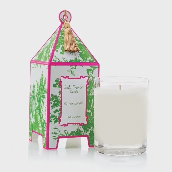 Classic Toile Pagoda Box Candle - Citron Du Sud
