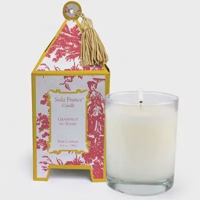 Classic Toile Pagoda Box Candle - Grapefruit