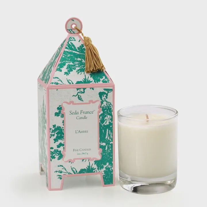 Classic Toile Mini Pagoda Box Candle - L'ambre