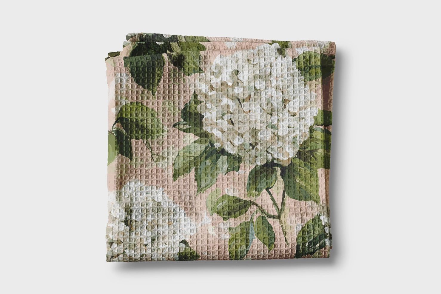 Hydrangea Flower Chinoiserie Kitchen Towel Preppy Spring