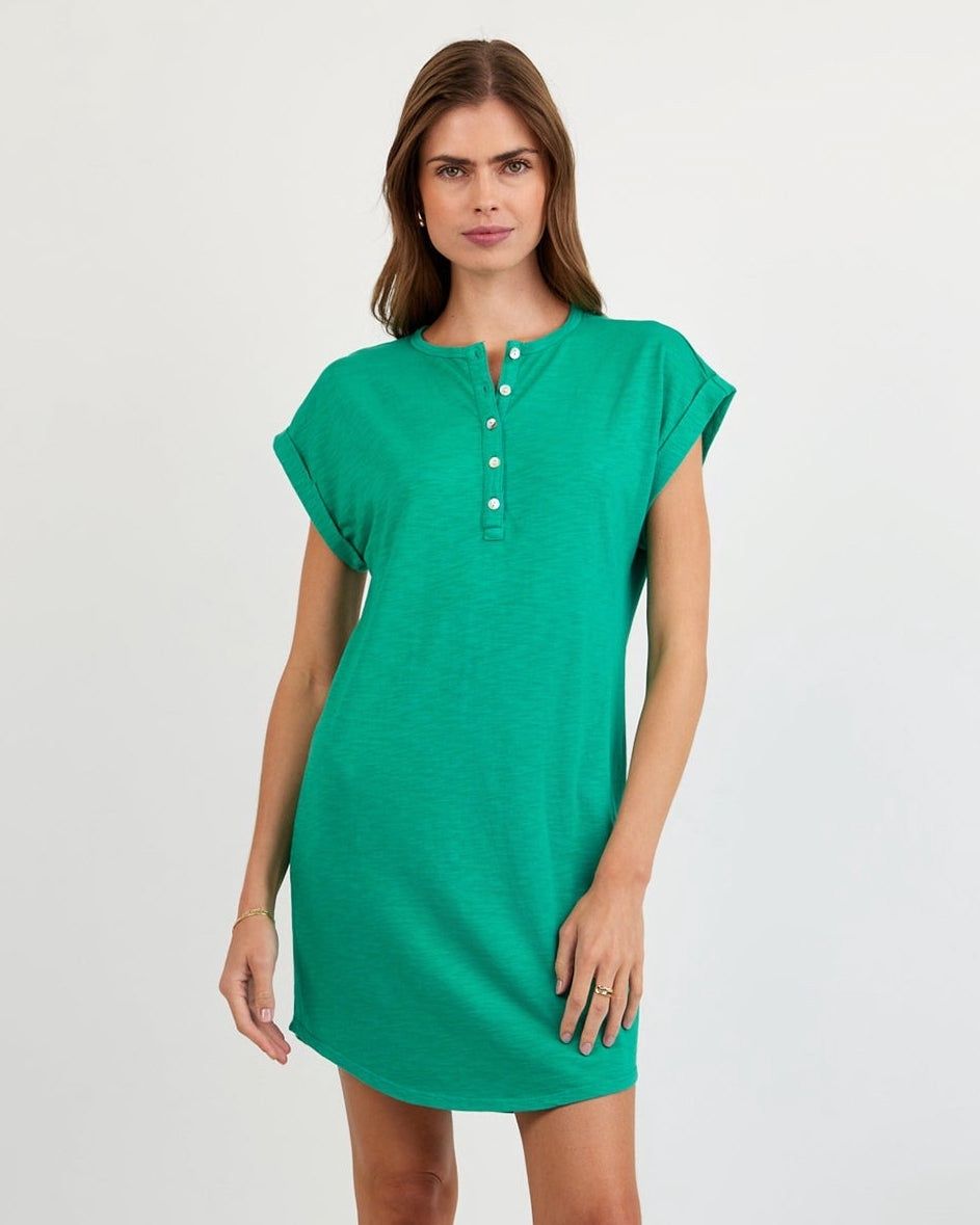 Cap Sleeve Placket Dress