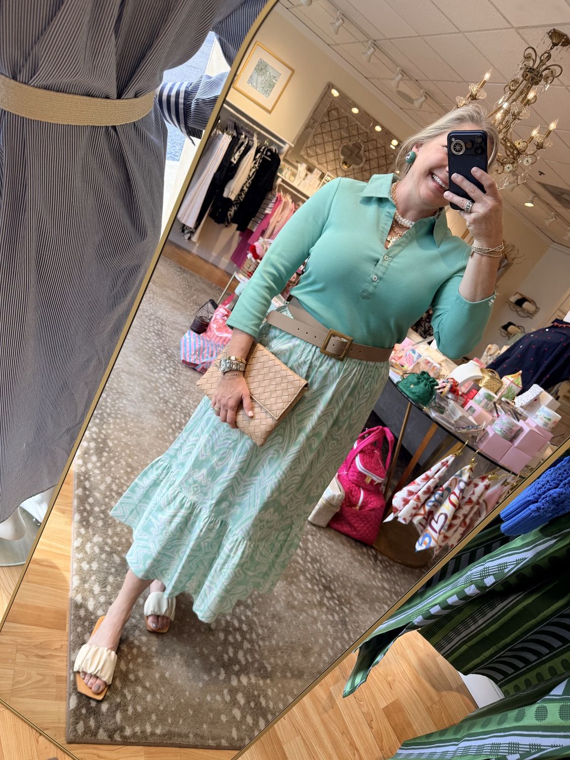 Poppy Rib Top, COLOR: Creme D Menthe, Size: S