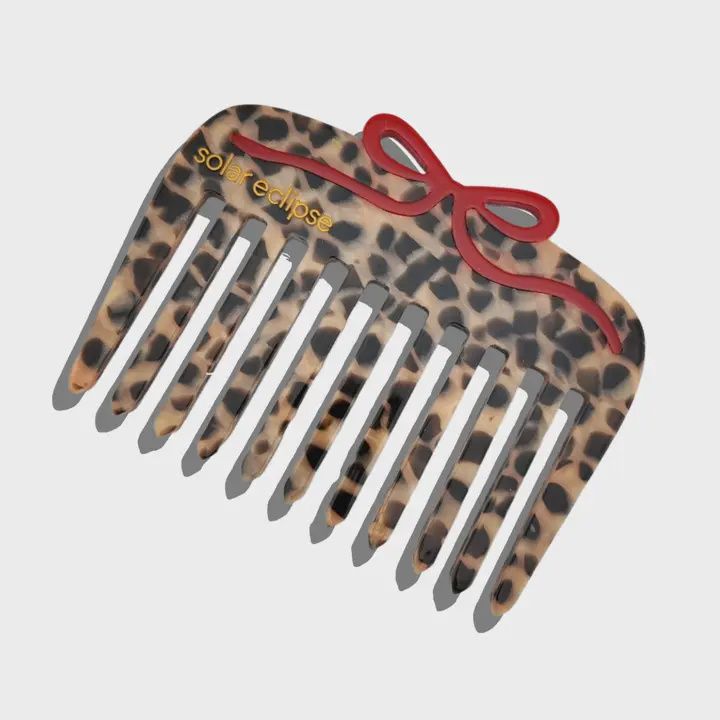 Hand Painted Leopard Pocket Hair Comb