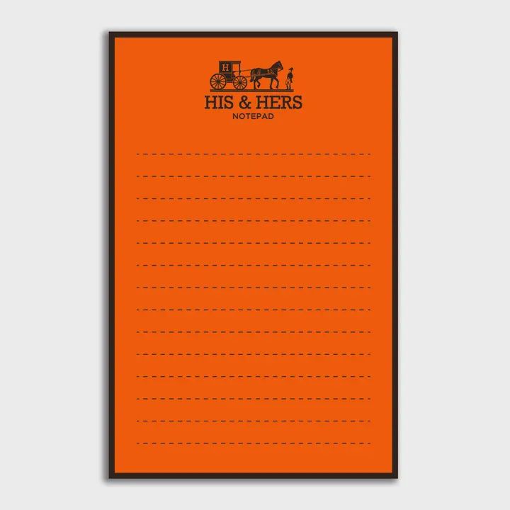 His and Hers Notepad- Hermes Inspired