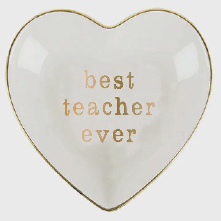 Best Teacher Ever Heart Trinket Tray