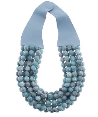 Marbled Beaded Magnetic Necklace, COLOR: Blue