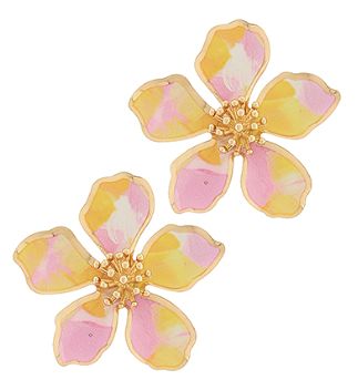 Watercolor Metal Floral Studs
